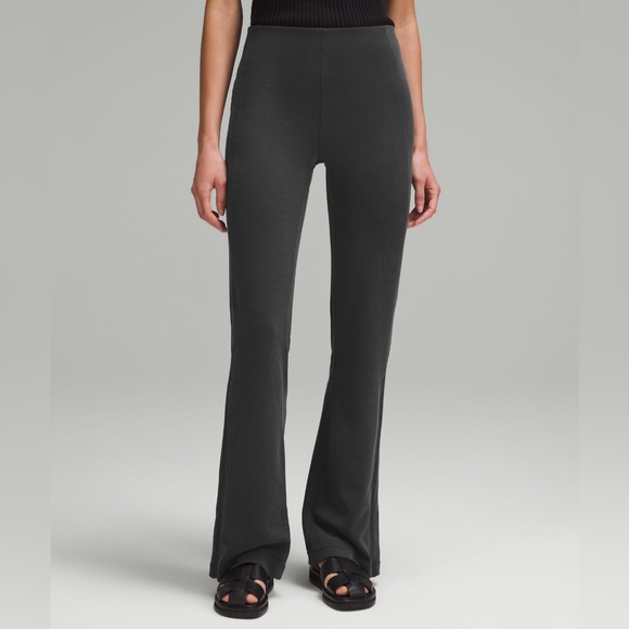 Lululemon Brushed Softstreme Ribbed Zip Flared Pant